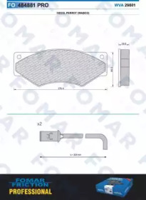 FOMAR FRICTION fo484881 -  Комплект тормозных колодок, дисковый тормоз